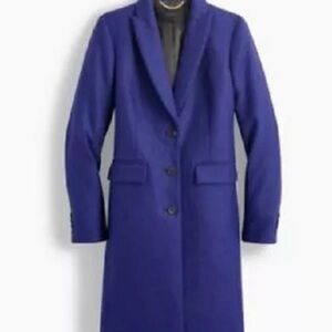 $350 J.crew Parke Topcoat Italian Wool Brunswick Blue Coat G7790 Size 0 NWOT